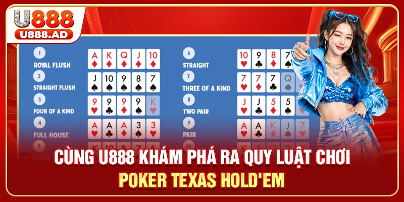 Cùng U888 khám phá ra quy luật chơi Poker Texas Hold'em
